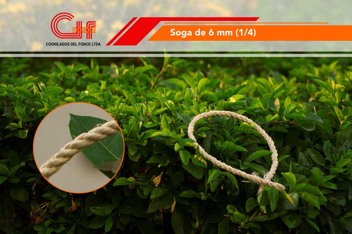 Soga de 6 mm (1/4) 1250 mts x rollo-Bulto(2 rollos de 25 kilos)